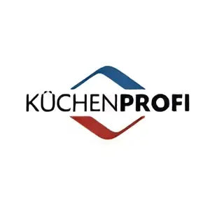 Logo of KüchenProfi with a blue, red, and white color scheme.