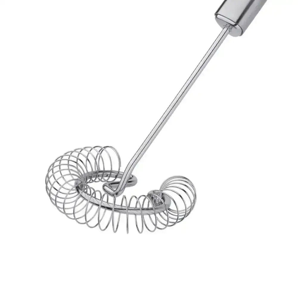 Metallic whisk on a white background