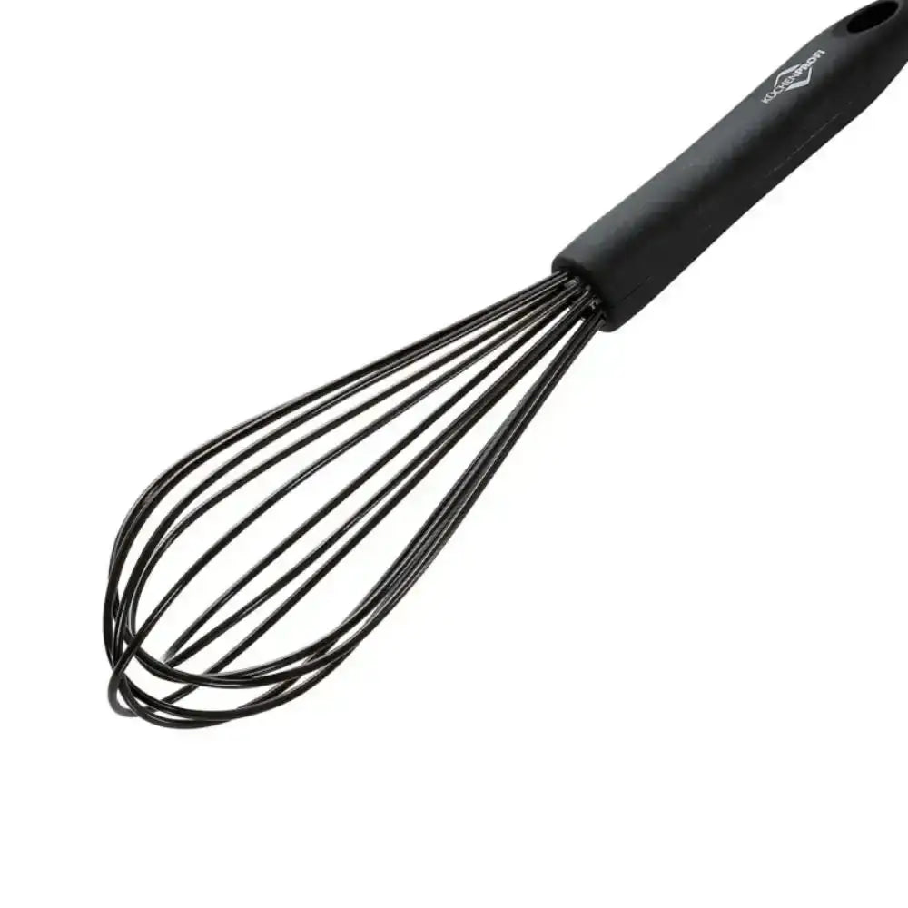 Black whisk on a white background