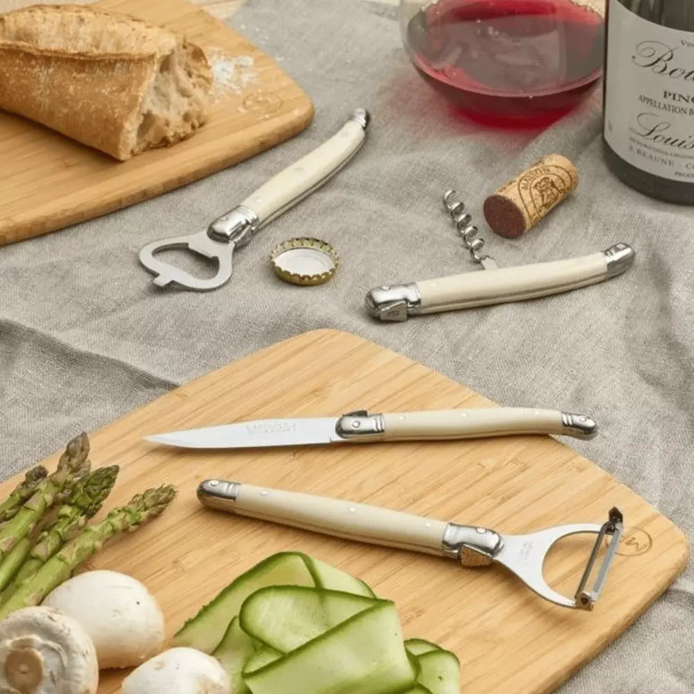 Laguiole by Andre Verdier Apero Corkscrew and Opener Set Ivory