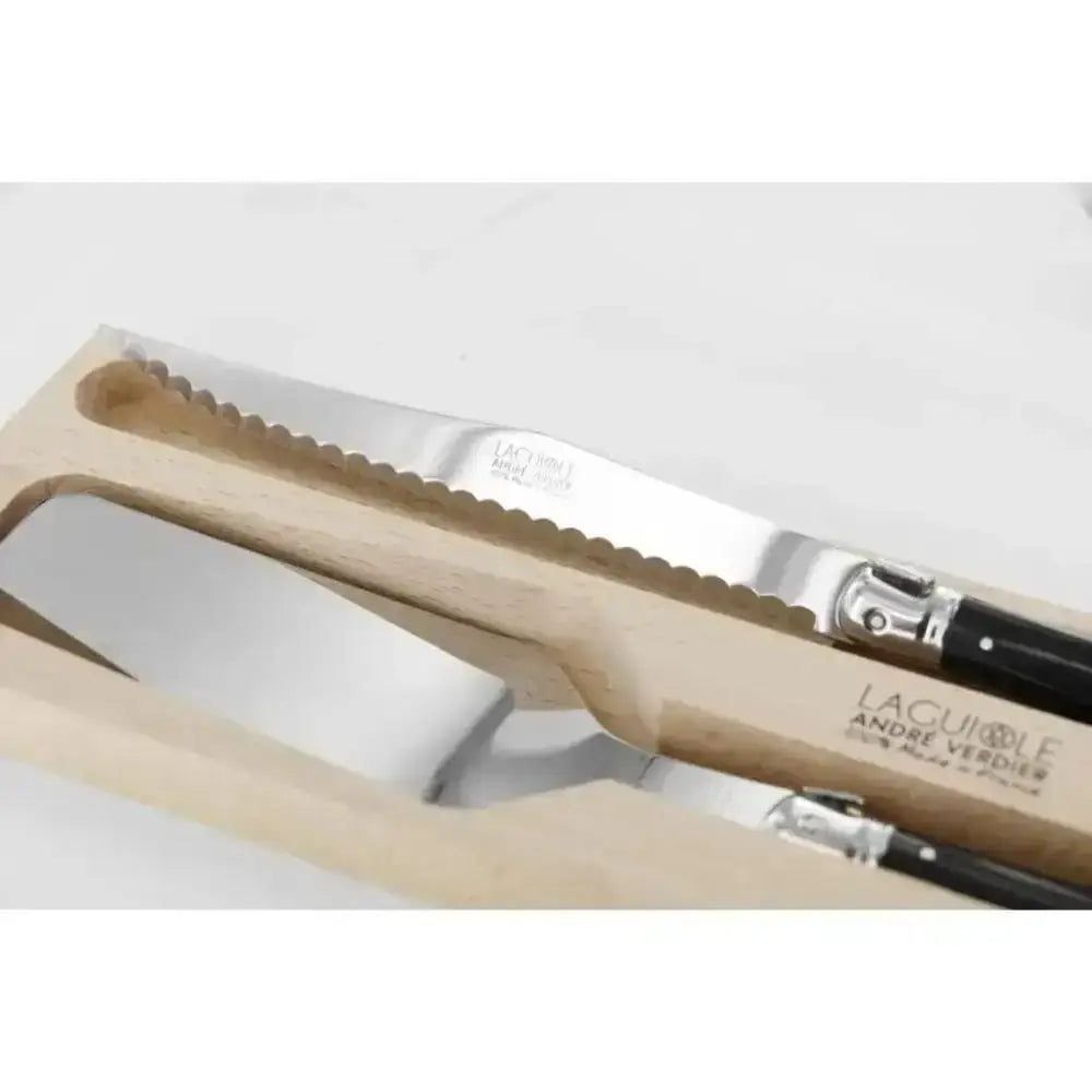 Set of knives with wooden handles on a white background