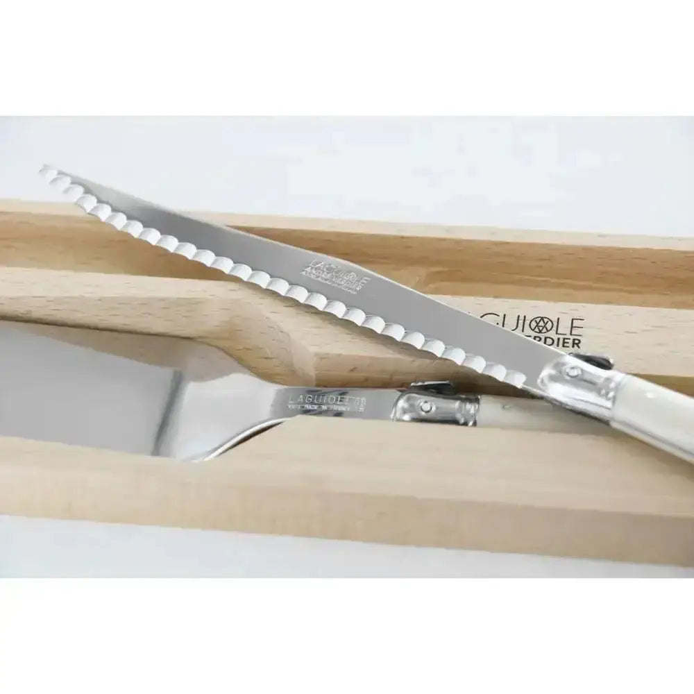 Knife with wooden handle on a white background