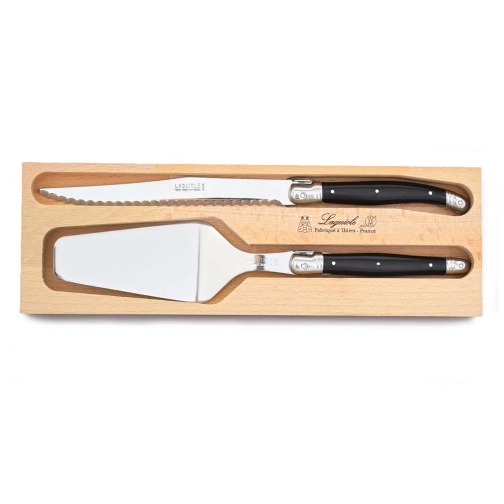 Laguiole by Andre Verdier Cake Server and Knife Set Black