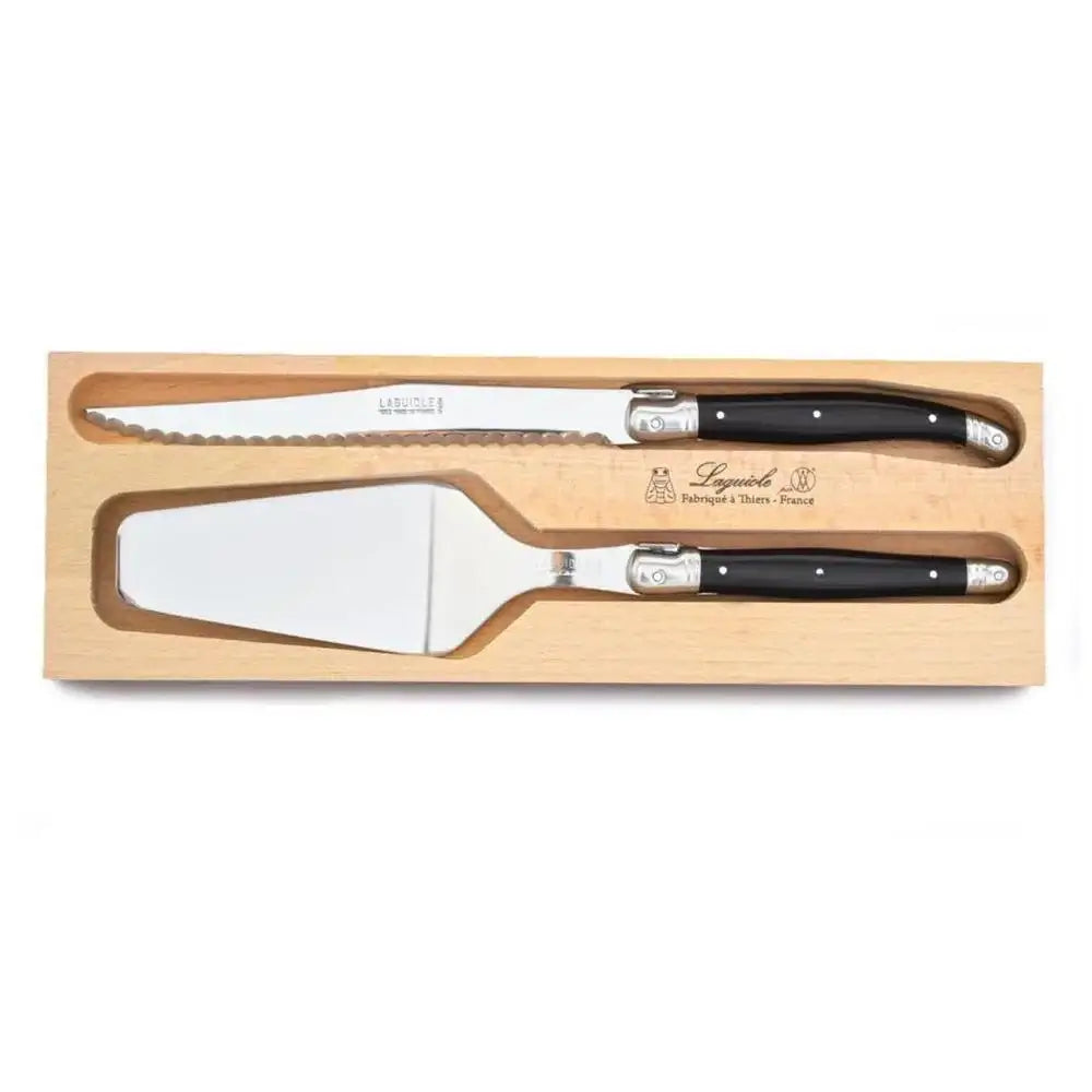 Laguiole by Andre Verdier Cake Server and Knife Set Black