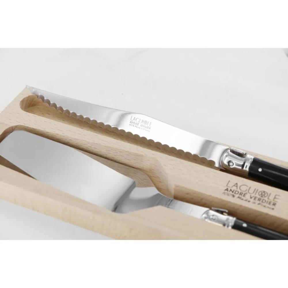 Laguiole by Andre Verdier Cake Server and Knife Set Black