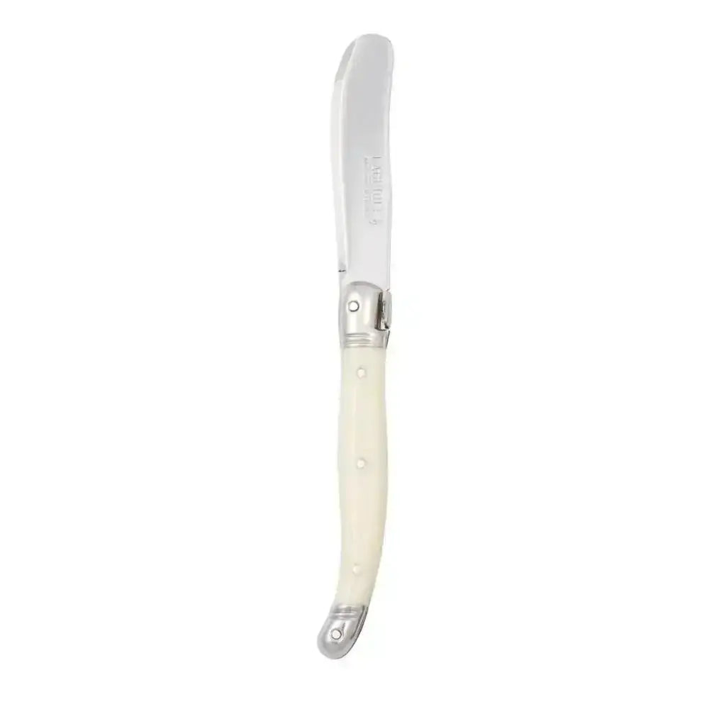 Knife with a white handle on a white background