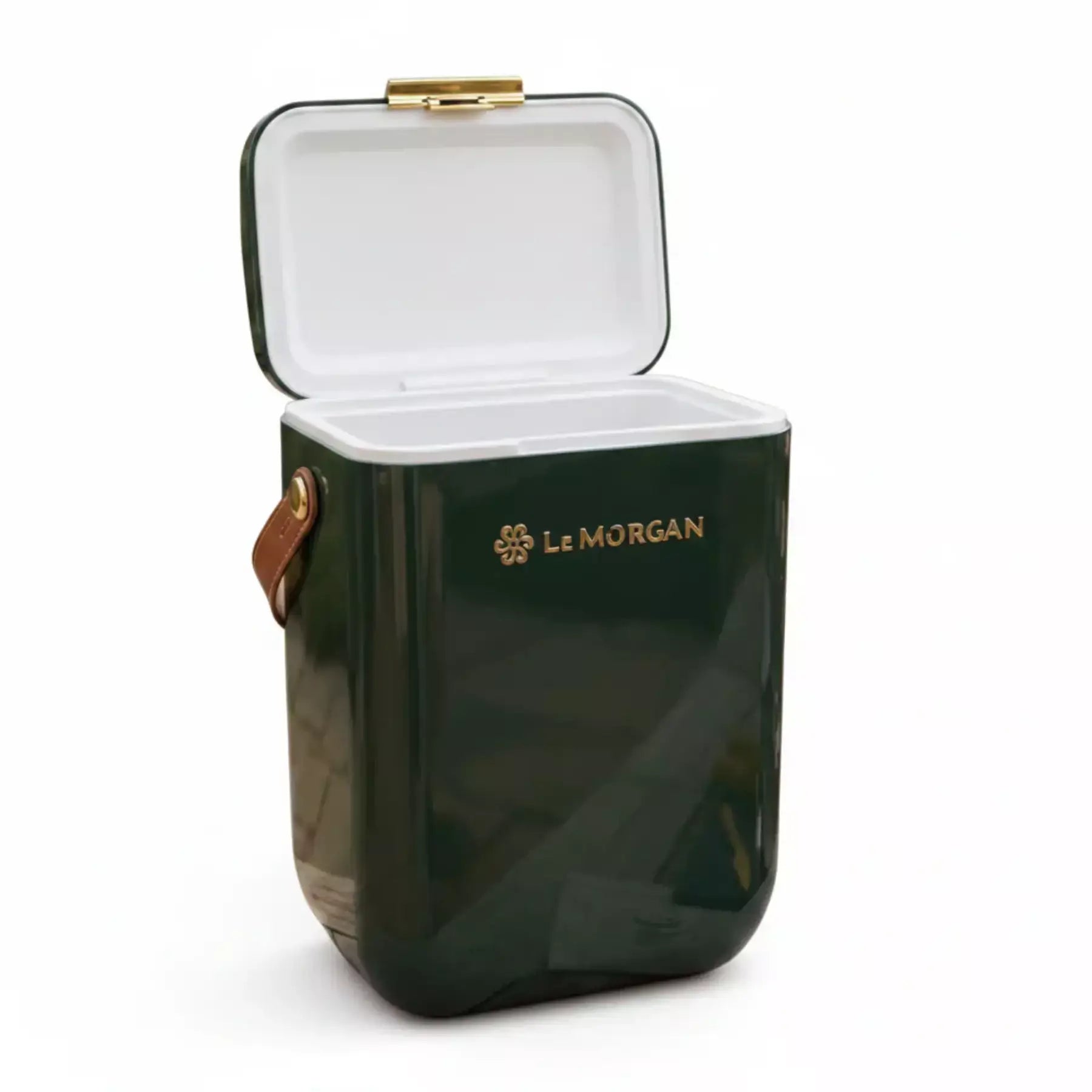 green coolerbox on a white background