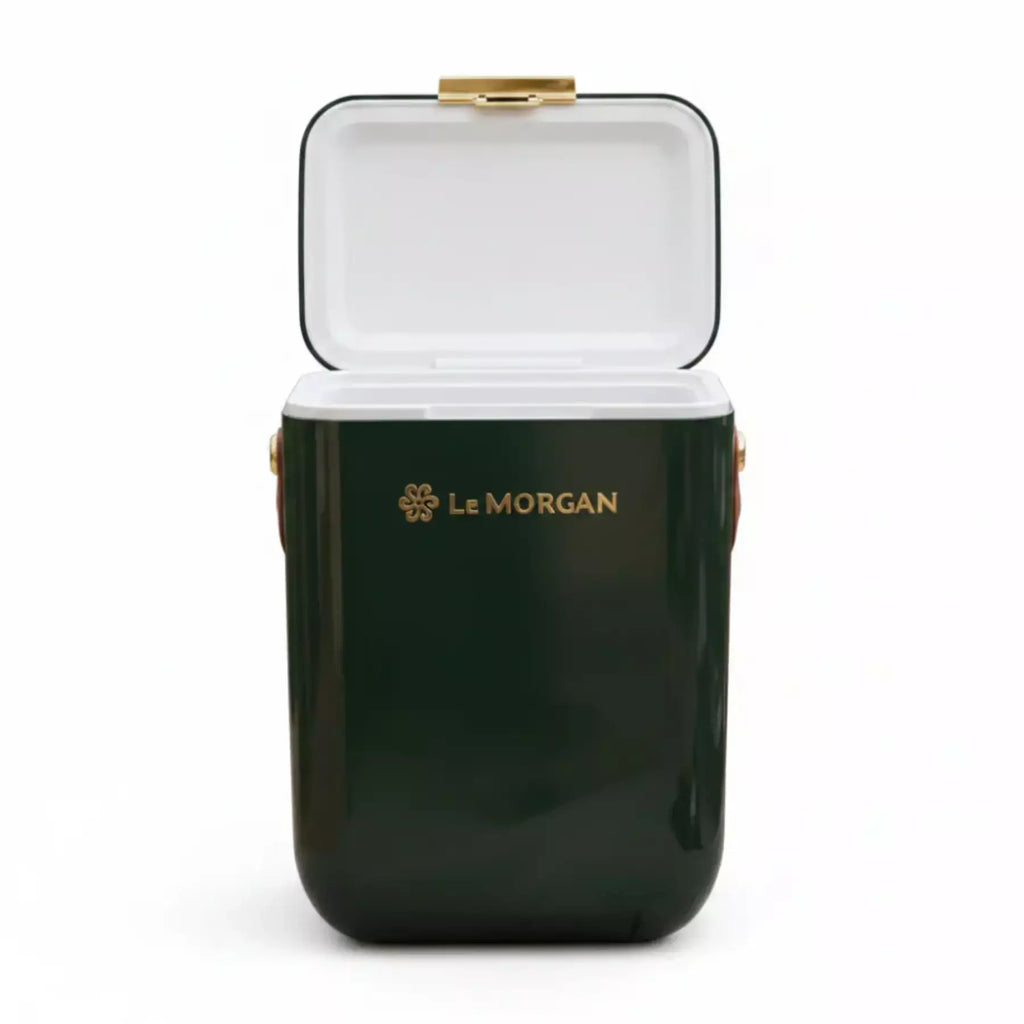 green coolerbox on a white background