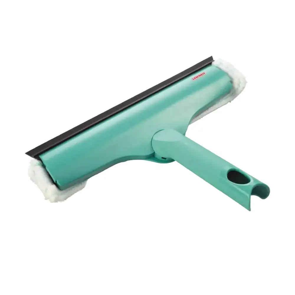 Green squeegee with white foam on a white background