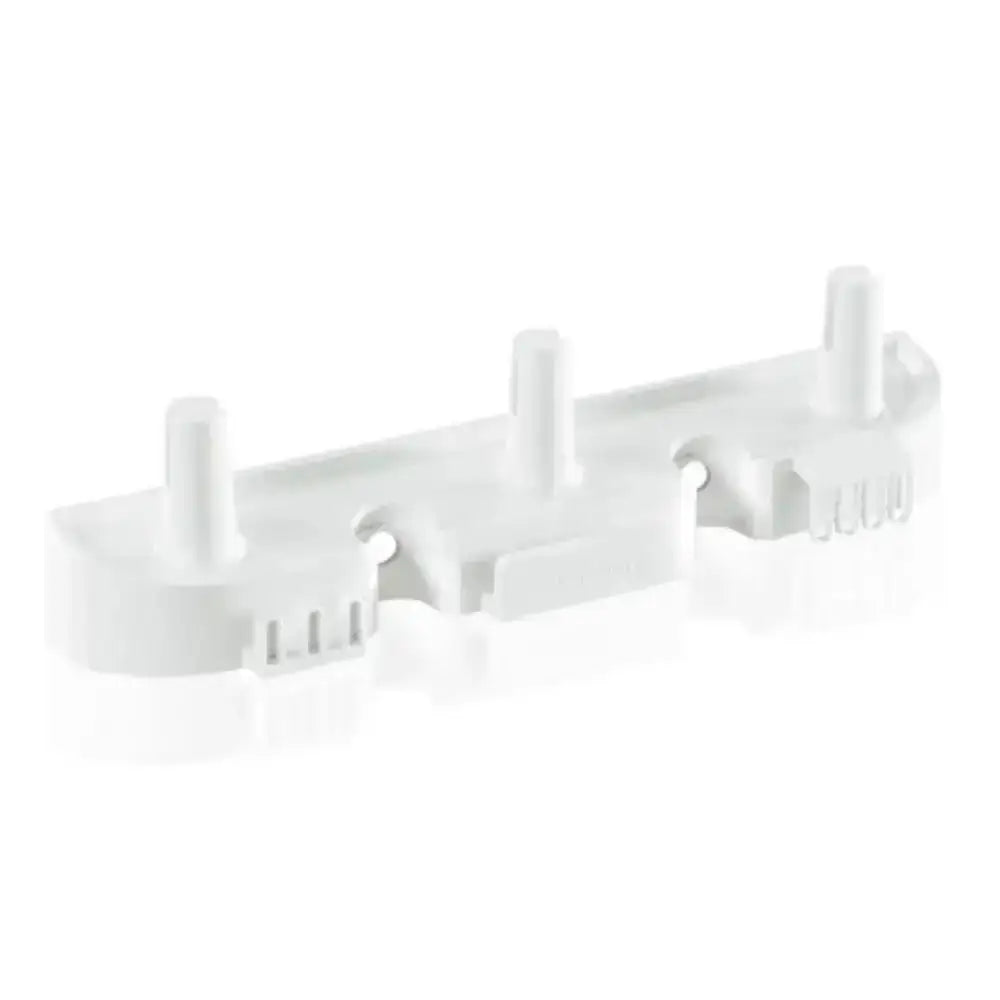 White plastic bracket on a white background
