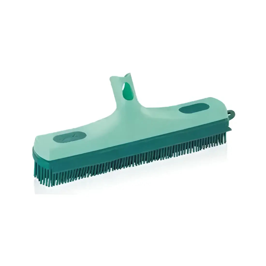 Green floor broom on a white background