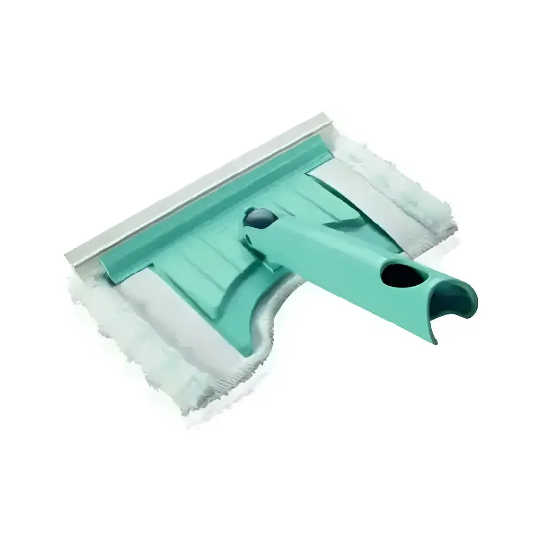 Green squeegee with white blade on a white background