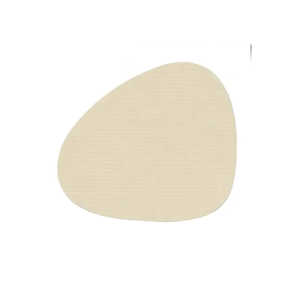 Beige woven placemat on a white background