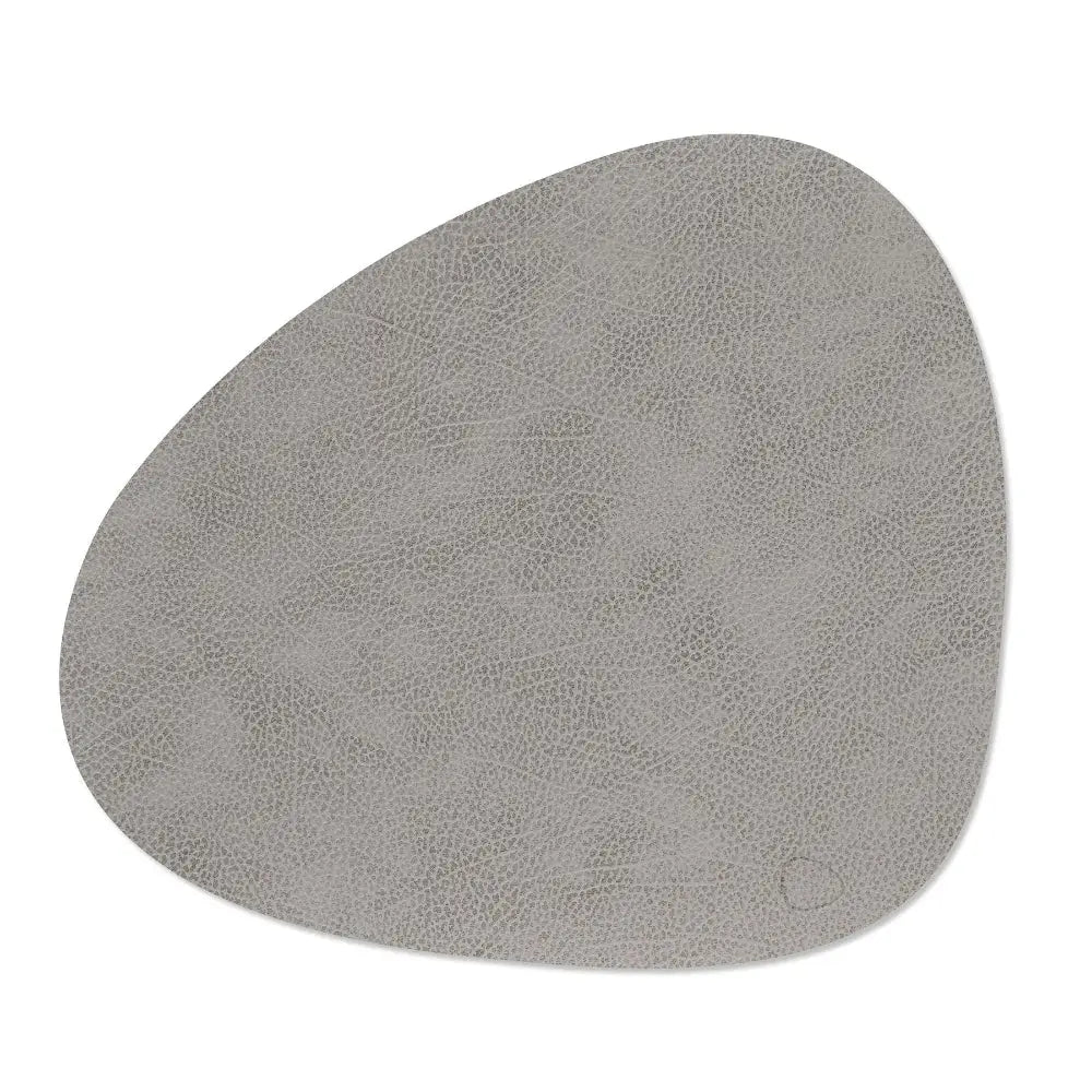 Gray textured placemat on a white background