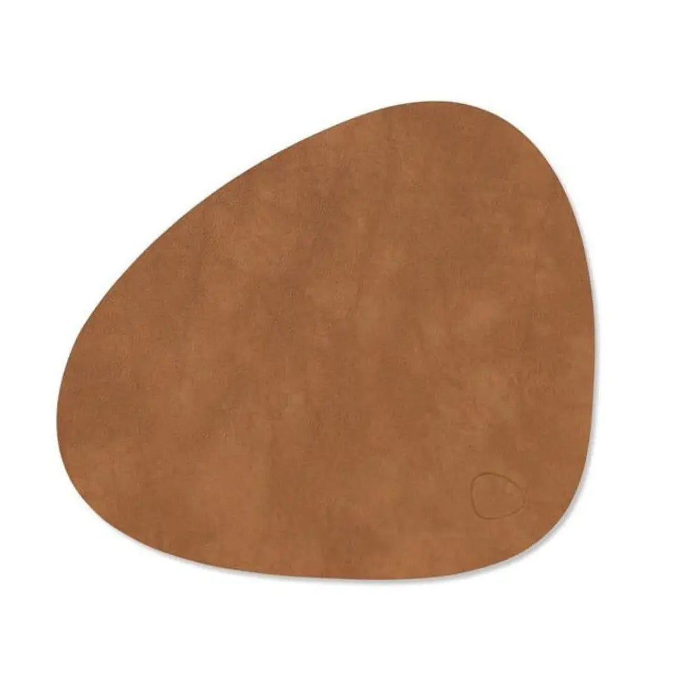 nature shade leather placemat with dimensions on a white background