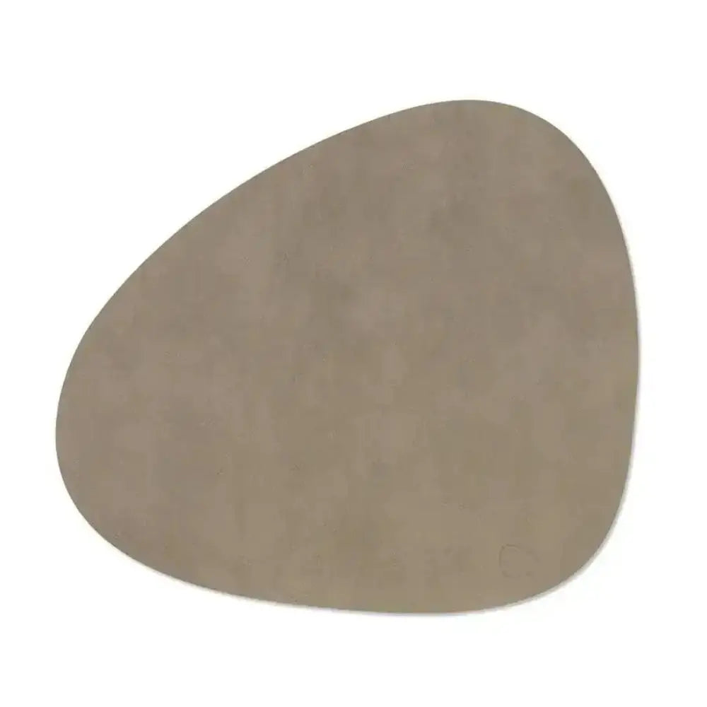 Brown oval placemat on a white background
