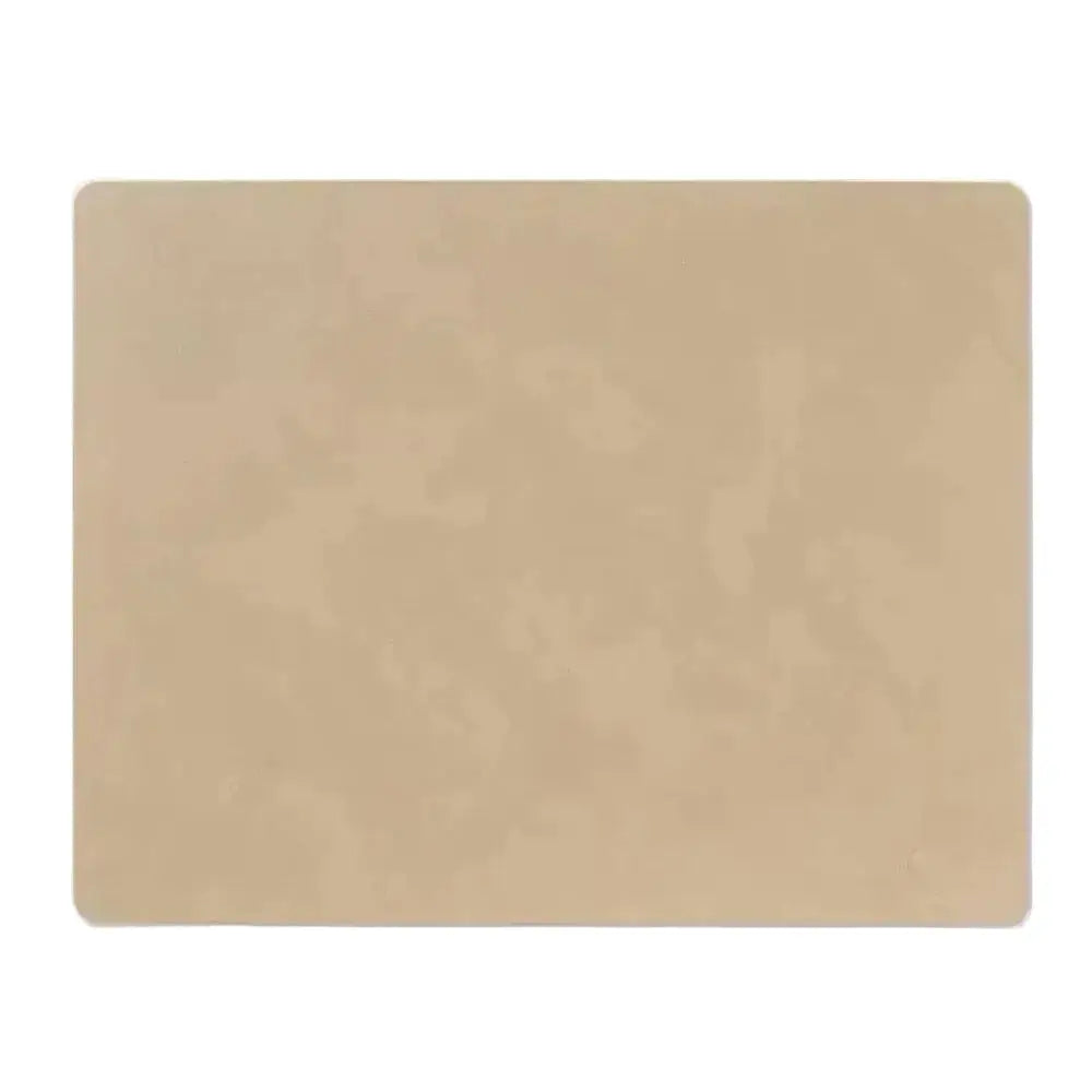 Beige rectangular placemat on a white background