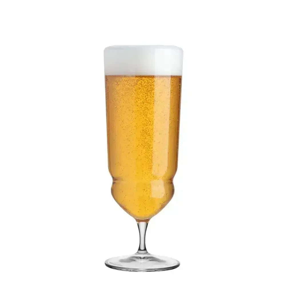Glass of beer with a white background