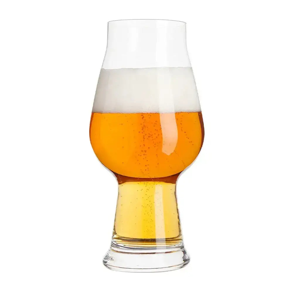 Glass of beer with a white background