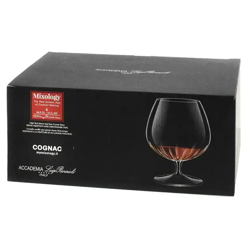 Box of a Cognac glass with branding on a white background