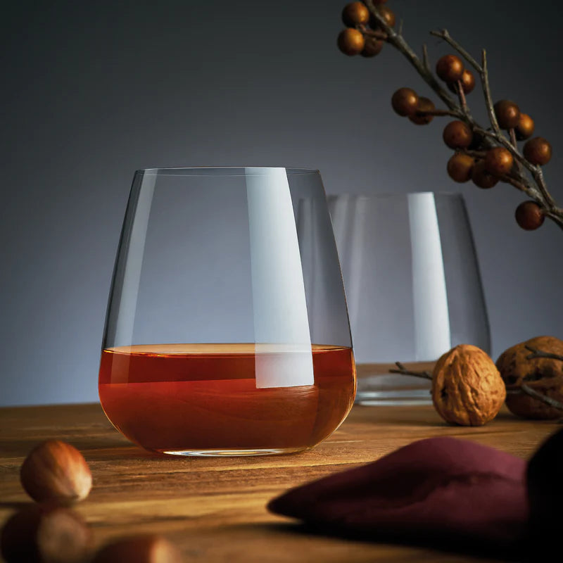 Clear glass whiskey tumbler