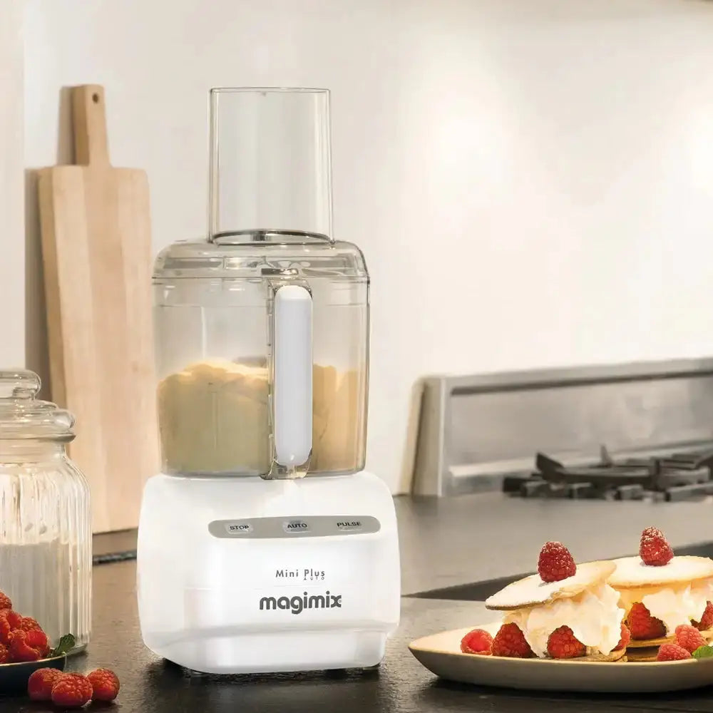 Magimix le mini plus food processor 1.7l white with clear glass bowl and lid sleek modern design