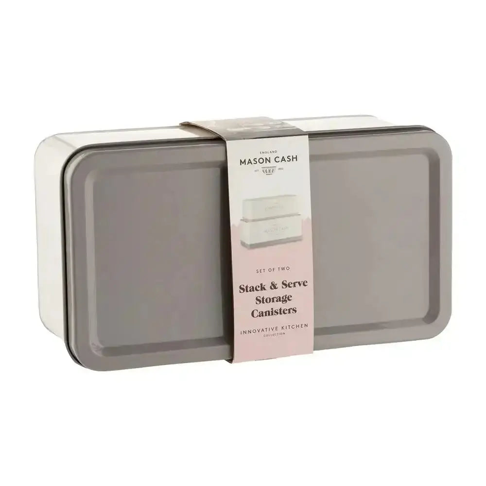 Mason Cash stackable storage canisters in packaging on a white background