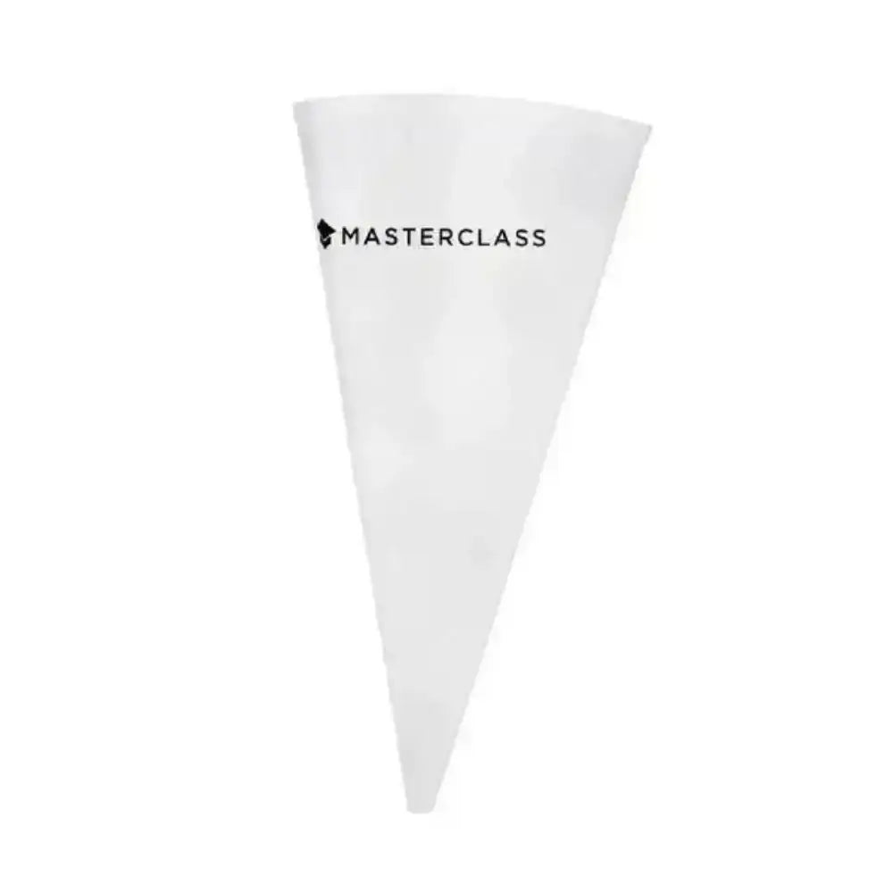 White piping bag with 'Masterclass' logo on a white background