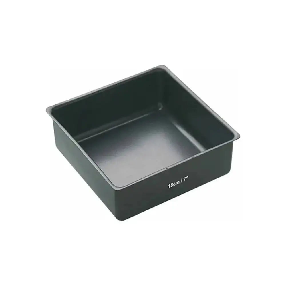 Rectangular baking pan with dimensions on a white background