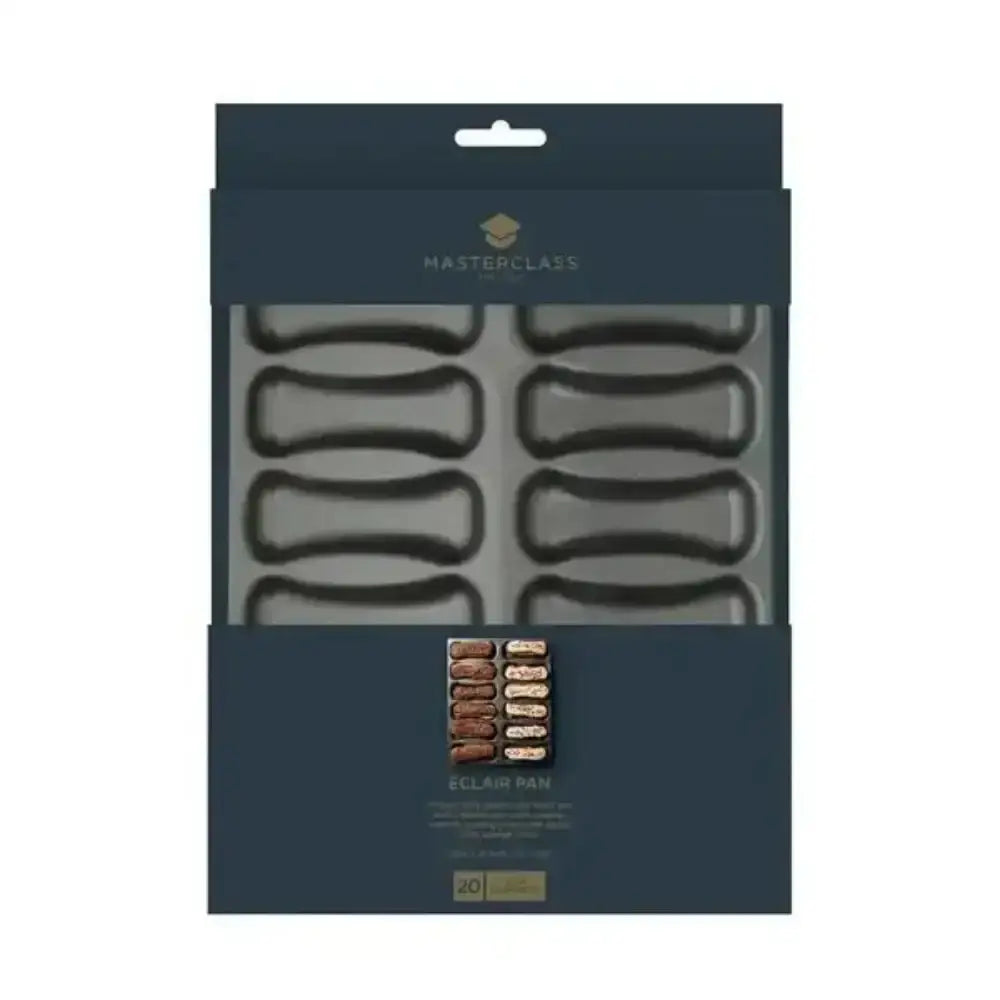 Packaging of Masterclass eclair pans with visible branding on a white background