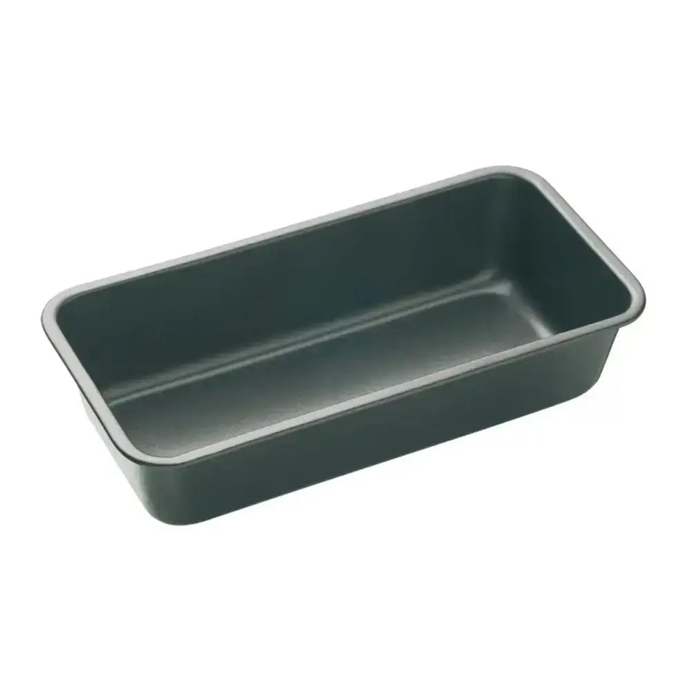Gray rectangular baking pan on a white background