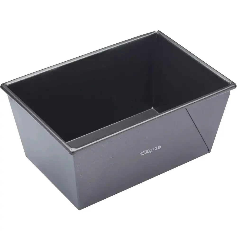 Black rectangular baking pan on a white background