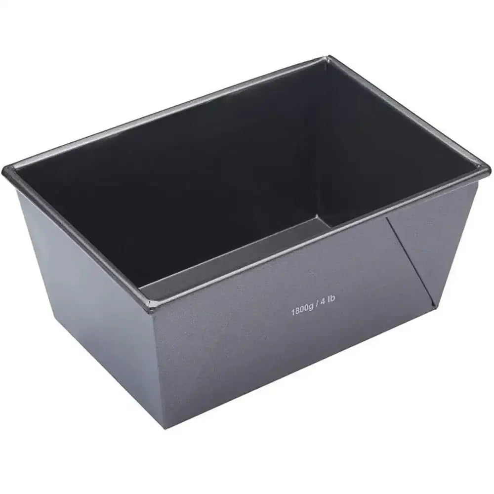Black rectangular baking pan on a white background