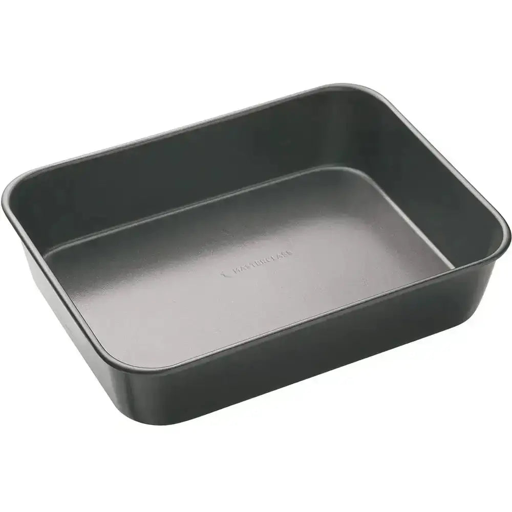 Rectangular baking tray with MasterClass branding on a white background