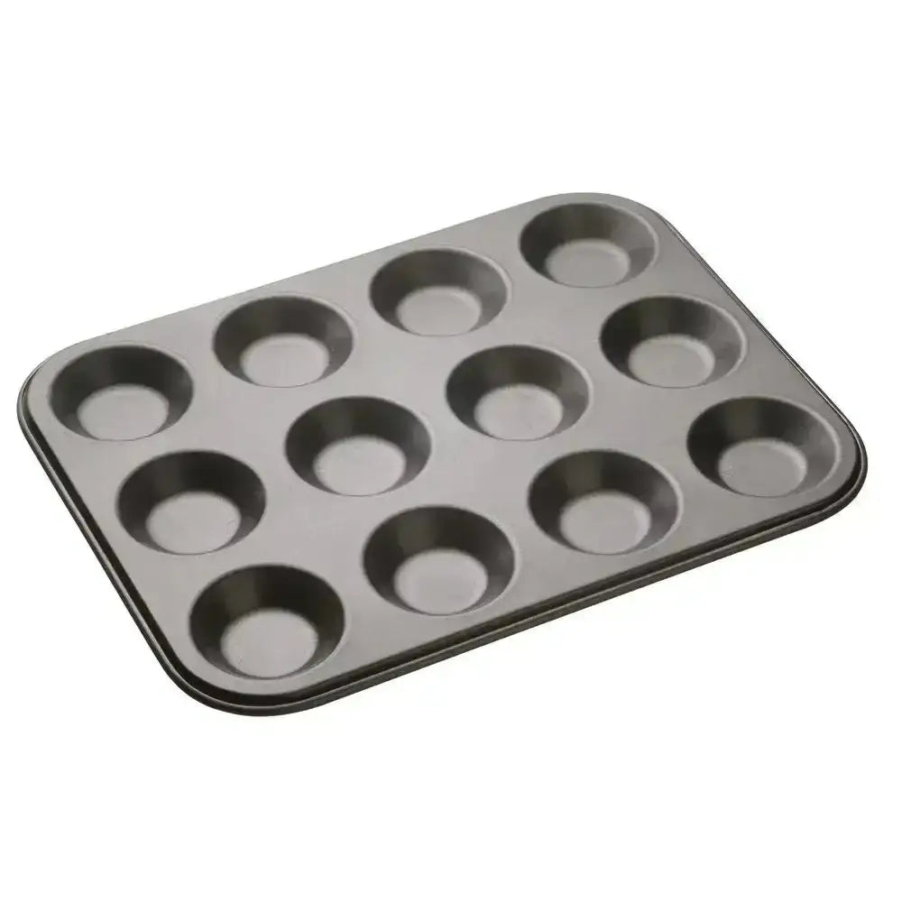 12-cup muffin tin on a white background