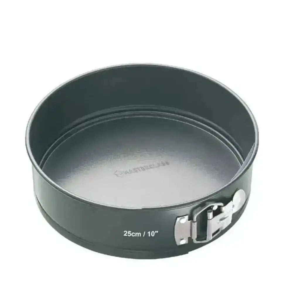 Gray springform pan with brand logo on a white background