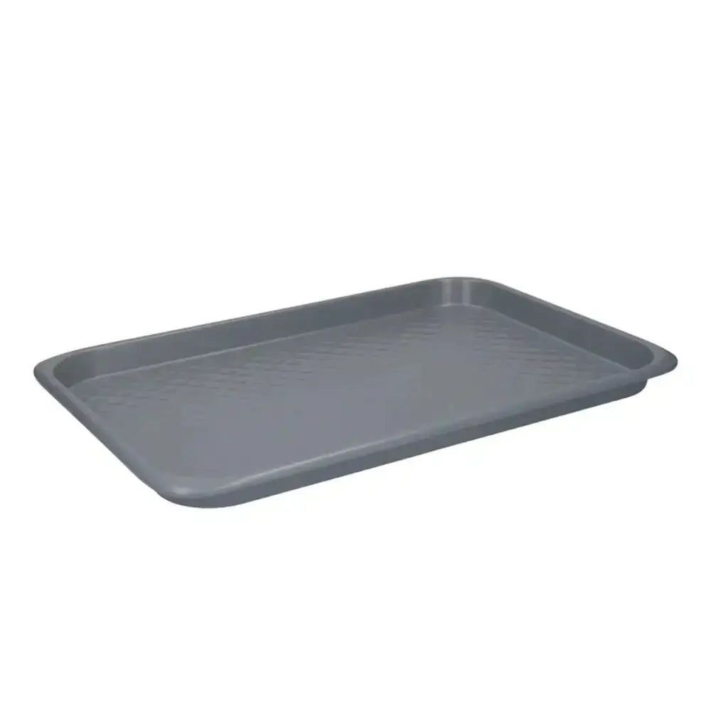 Gray tray on a white background