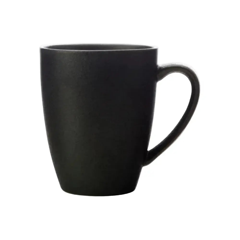 Black mug on a white background
