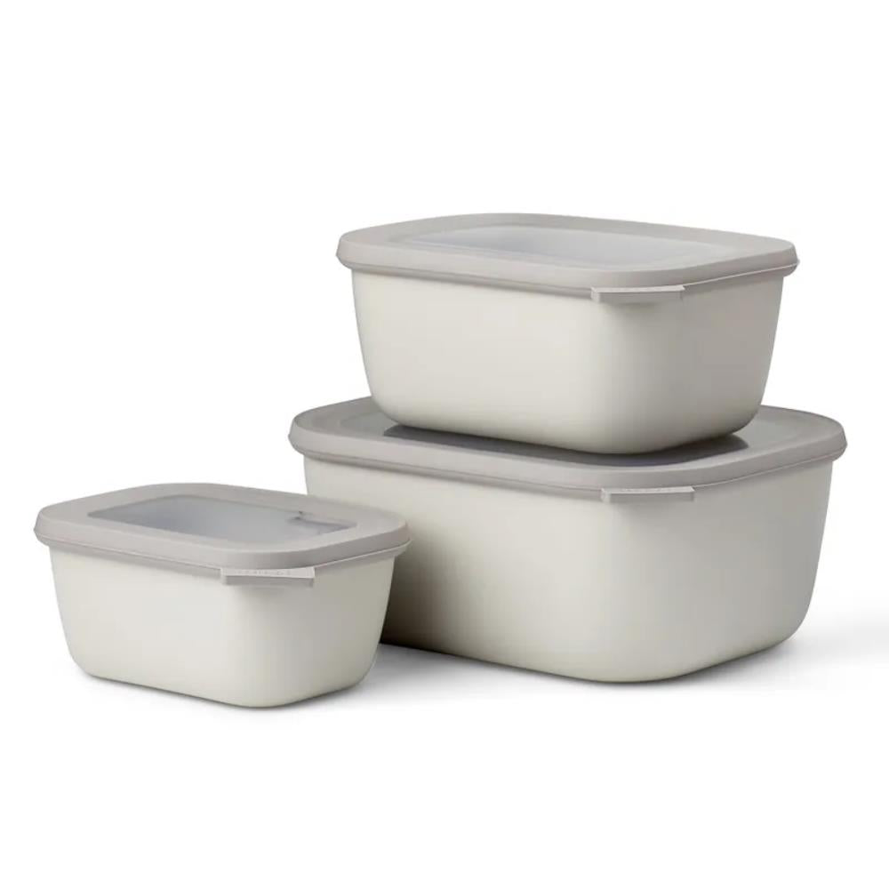 Mepal Cirqula Deep Rectangular Multi Bowl Set Nordic White