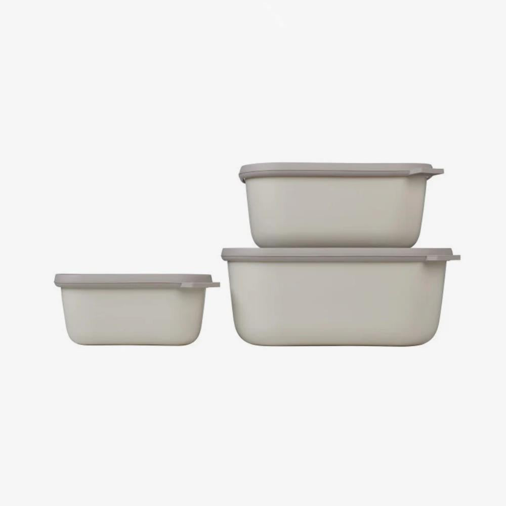 Mepal Cirqula Deep Rectangular Multi Bowl Set Nordic White