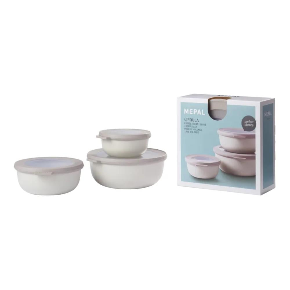 Mepal Cirqula Multi Bowl Set 3pc Nordic White