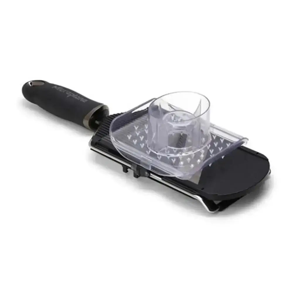 Black and transparent kitchen tool on a white background