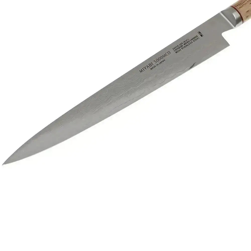 Knife with a wooden handle on a white background