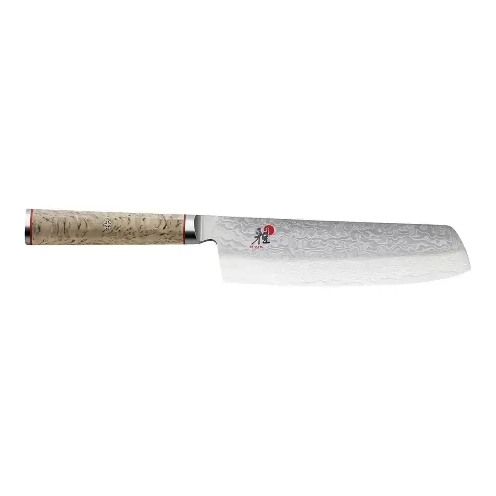 Japanese knife with a decorative handle on a white background