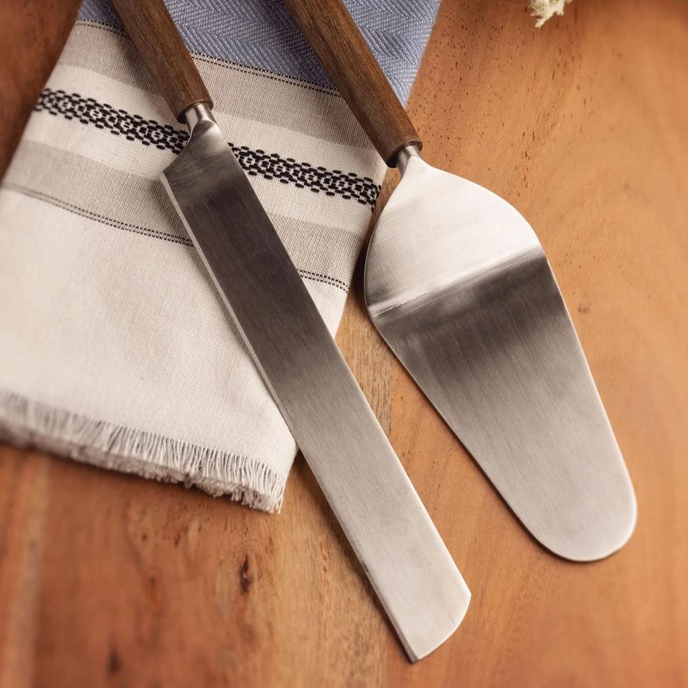 Nicolson Russell Wooden Cake Knife and Server Set 2
