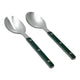 Olivia Stainless Steel Salad Server Set Dark Green