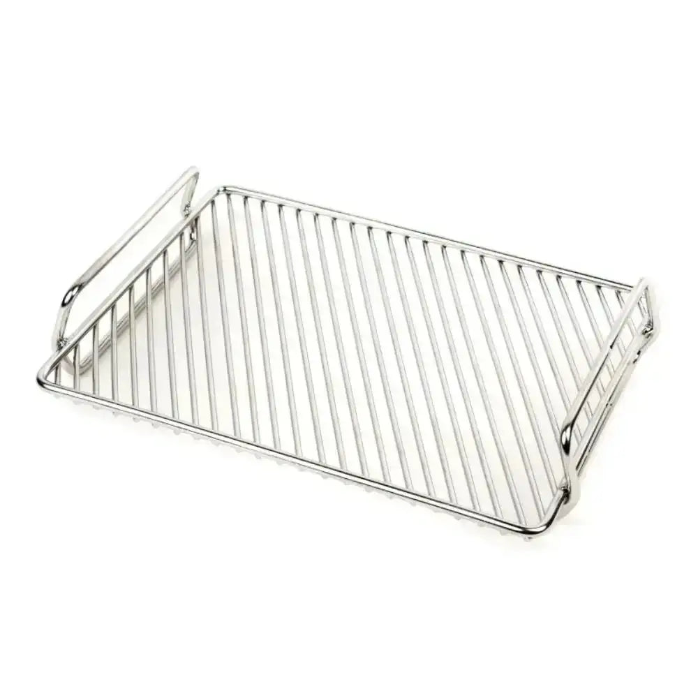 Metal grill rack on a white background