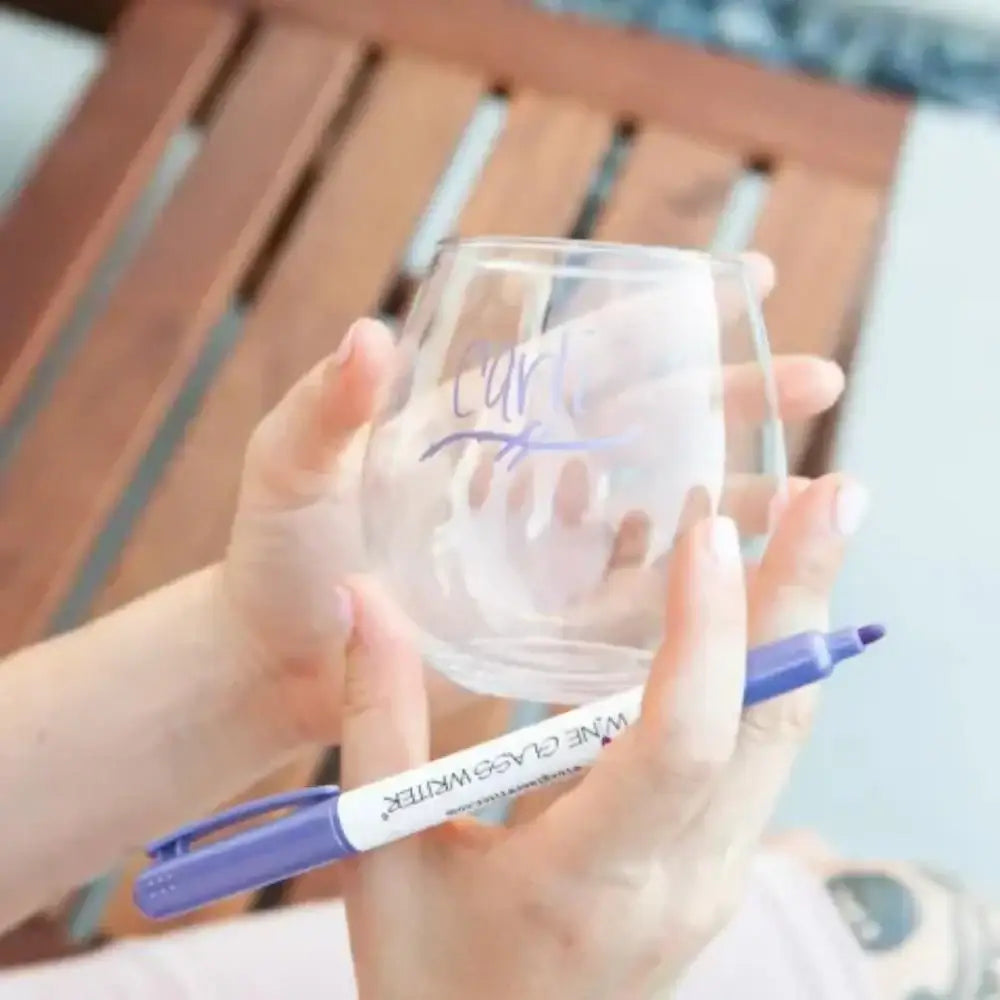 AMT Wine Glass Writer Org Metallic Set 3