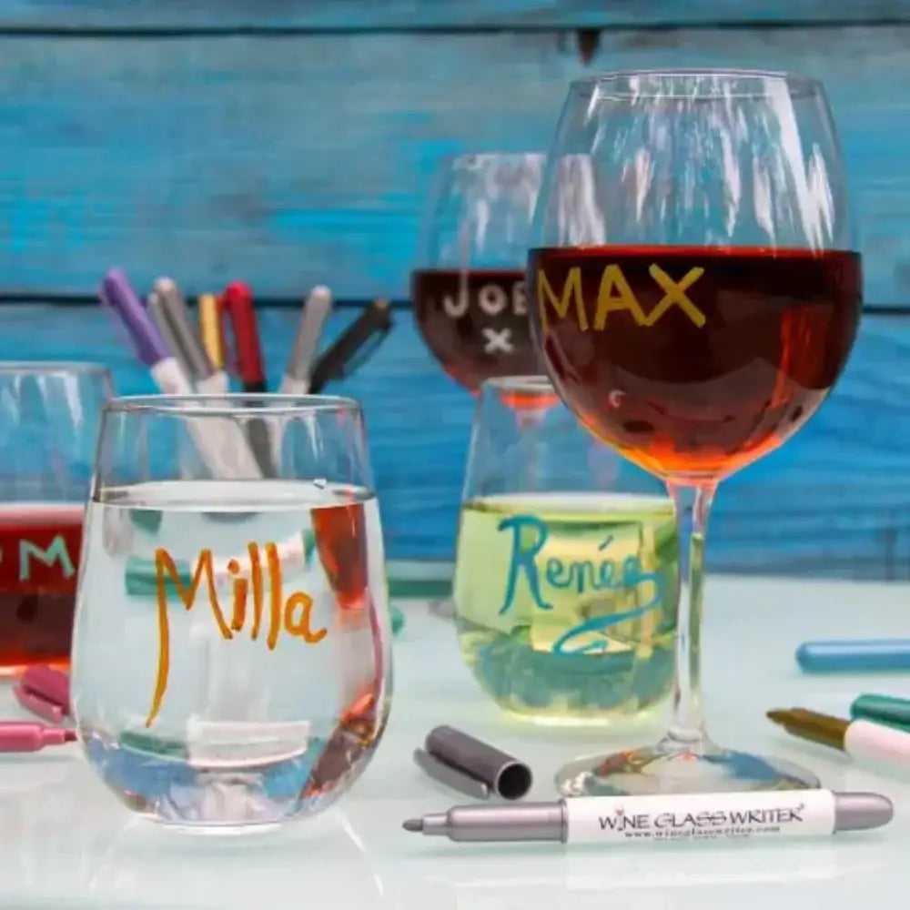 AMT Wine Glass Writer Org Metallic Set 3