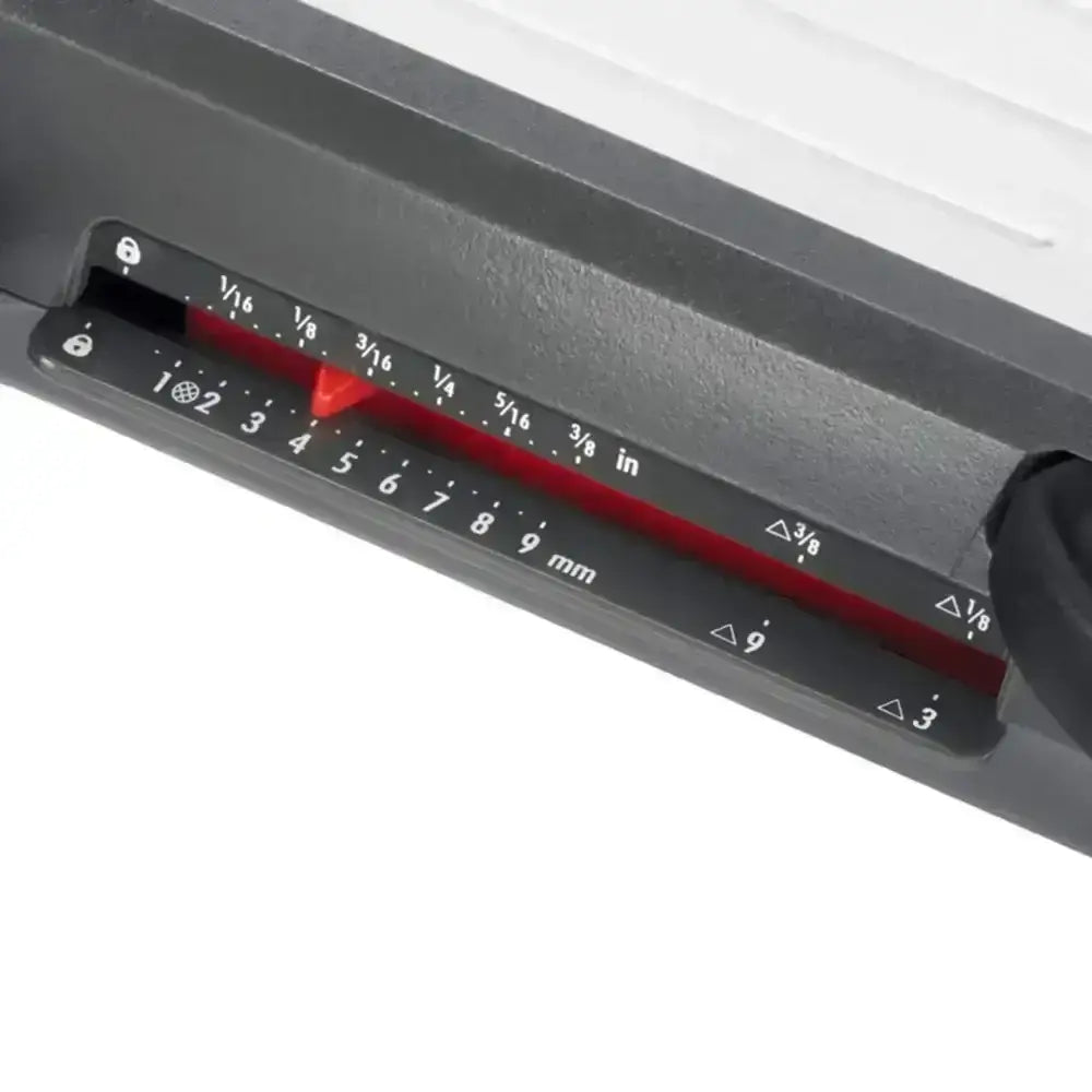 Close-up of a measuring device with measurement scale on a white background